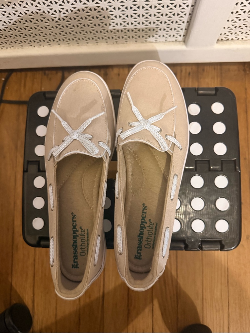 Grasshoppers Beige Slip-On Sneakers with White Trim